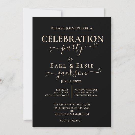 INVITATION BEAU 50E ANNIVERSAIRE MARIAGE D'OR (Devant)