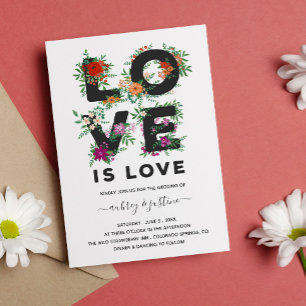 Invitation Beau Amour Floral Est Amour Lesbien Mariage