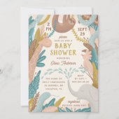 Invitation Beau animal safari. Baby shower de jungle amusant (Devant)