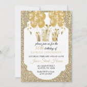 Invitation Beau anniversaire d'or et de noir (Devant)