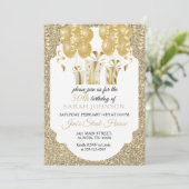 Invitation Beau anniversaire d'or et de noir (Debout devant)