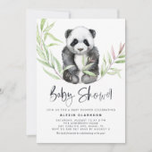 Invitation Beau Aquarelle Bébé Panda Baby shower verdoyant (Devant)