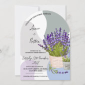 Invitation Beau Aquarelle Lavande Stations dans un Mariage de (Devant)