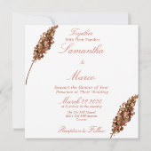 Invitation Beau Aquarelle Pinkish Carré or Mariage (Dos)