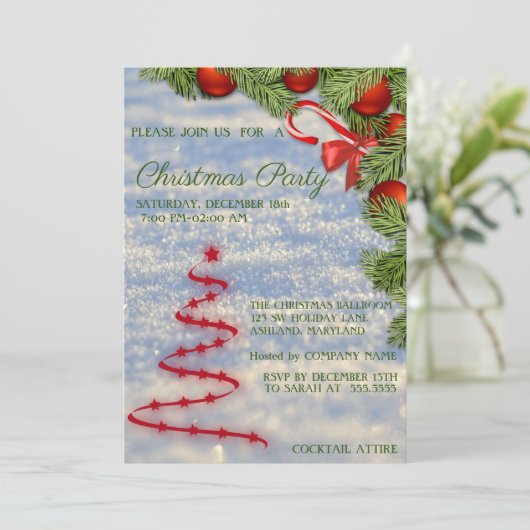 Invitation Beau arbre de Noël Cool (Debout devant)