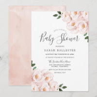 Beau Baby shower aux fleurs rose pâle