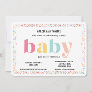 Invitation Beau Baby shower coloré Pastel moderne