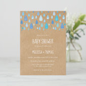 Invitation Beau Baby shower Couples Raindrops Couples / Saupo (Debout devant)