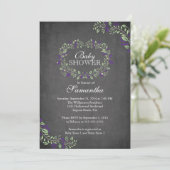 Invitation Beau Baby shower de charpente fleurie en tableau n (Debout devant)