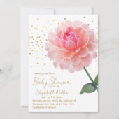 Invitation Beau Baby shower de fleurs d'aquarelle (Devant)