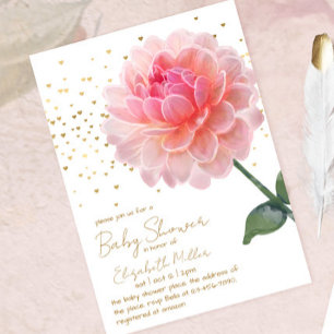 Invitation Beau Baby shower de fleurs d'aquarelle