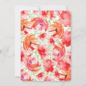 Invitation Beau Baby shower de fleurs de pavot aquarelle (Dos)