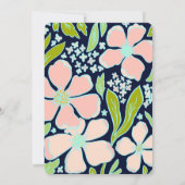 Invitation Beau Baby shower de fleurs rose/bleu (Dos)