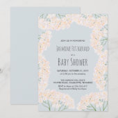 Invitation Beau Baby shower de la floraison de l'haleine (Devant / Derrière)