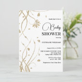 Invitation Beau Baby shower de Parties scintillant dorées (Debout devant)