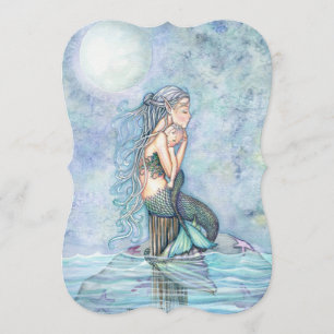 Invitation Beau Baby shower mère et bébé sirène