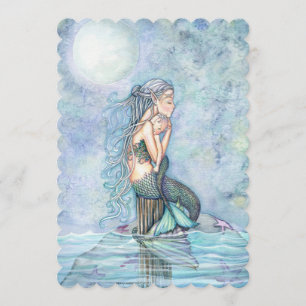 Invitation Beau Baby shower mère et bébé sirène