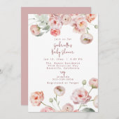 Invitation Beau Baby shower Pastel (Devant / Derrière)
