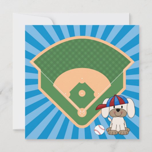 Invitation Beau Baseball Amusant Chien Chien Chien Chien 1er (Dos)
