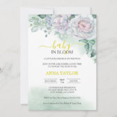 Invitation Beau Bébé Rose En Fleur Baby shower Floral (Devant)