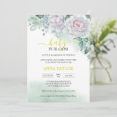 Invitation Beau Bébé Rose En Fleur Baby shower Floral (Debout devant)