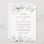 Invitation Beau Blanc Boho Floral Mariage moderne (Devant)