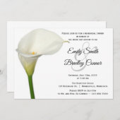 Invitation Beau Blanc Calla Lily Dîner de répétition Florale (Devant / Derrière)