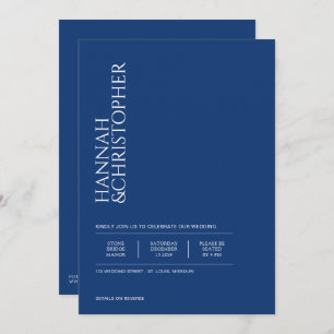 Invitation Beau bleu avec détails Mariage