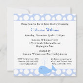Invitation Beau Bleu baleine Pois Bébé Douche pour bébé (Dos)