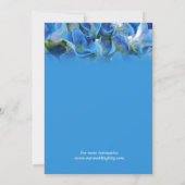 Invitation Beau bleu hydrangea fleurs mariage (Dos)
