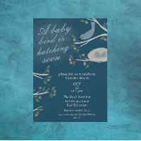 Beau Bleu Nid Oiseau Hatching Bientôt Baby shower