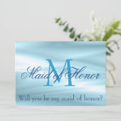 Invitation Beau bleu Serez-vous ma bonne d'honneur Propositio (Debout devant)
