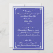 Invitation Beau bleu tout en un Mariage de site Web RSVP (Dos)