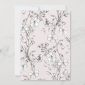 Invitation Beau Blush Floral 'Z' Monogramme Sketched (Dos)