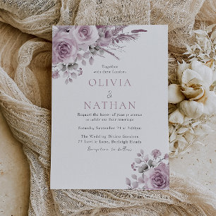 Invitation Beau Blush Rose Boho Floral Mariage