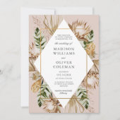 Invitation Beau Boho Botanique Mariage de cadre géométrique B (Devant)