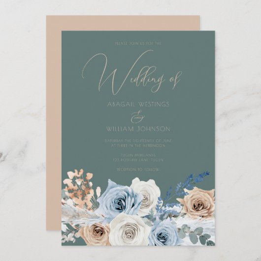 Invitation Beau Boho moderne Mariage élégant (Devant / Derrière)