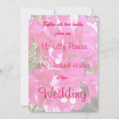 Invitation Beau bougainvilliers roses Mariage d'impression (Devant)