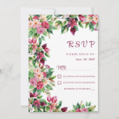 Invitation Beau bouquet de fleurs de campagne coloré RSVP (Devant)