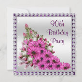 Invitation Beau Bouquet et diamants Lilac 90e anniversaire (Devant)