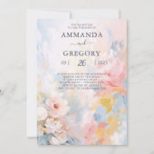 Invitation Beau bouquet Mariage floral acrylique (Devant)