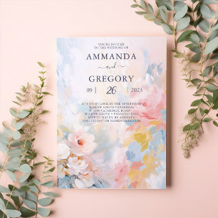 Invitation Beau bouquet Mariage floral acrylique
