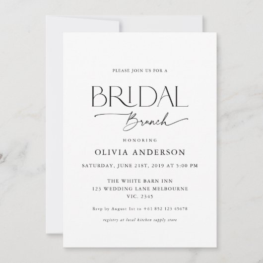 Invitation Beau Brunch nuptial de police de couple (Devant)