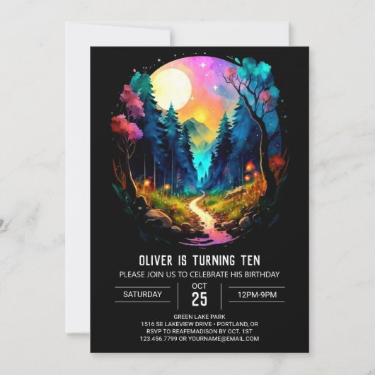 Invitation Beau Brushwood dans les bois Anniversaire (Devant)