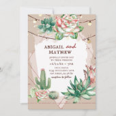 Invitation Beau Cactus Succulent Sun Mariage géométrique (Devant)