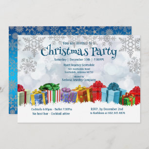 Invitation Beau Cadeau Enveloppé Présents Noël Fête