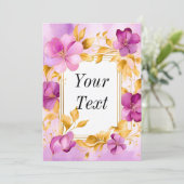 Invitation Beau cadre fleuri (Debout devant)