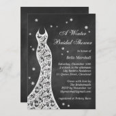 Invitation Beau Chalkboard Fête des mariées d'hiver Invitatio (Devant / Derrière)