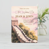 Invitation Beau Château S'il vous plaît Rejoignez-nous Mariag (Debout devant)