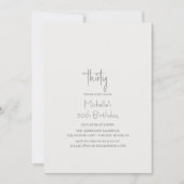 Invitation Beau Cheval Script moderne 30e anniversaire (Devant)